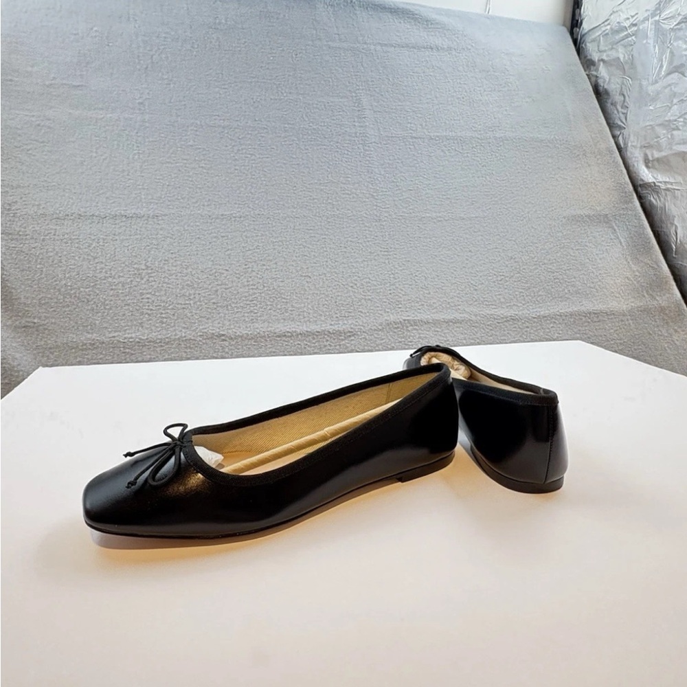 J Crew Quinn square-toe ballet flats in leather Black Size 8 - Picture 5 of 8